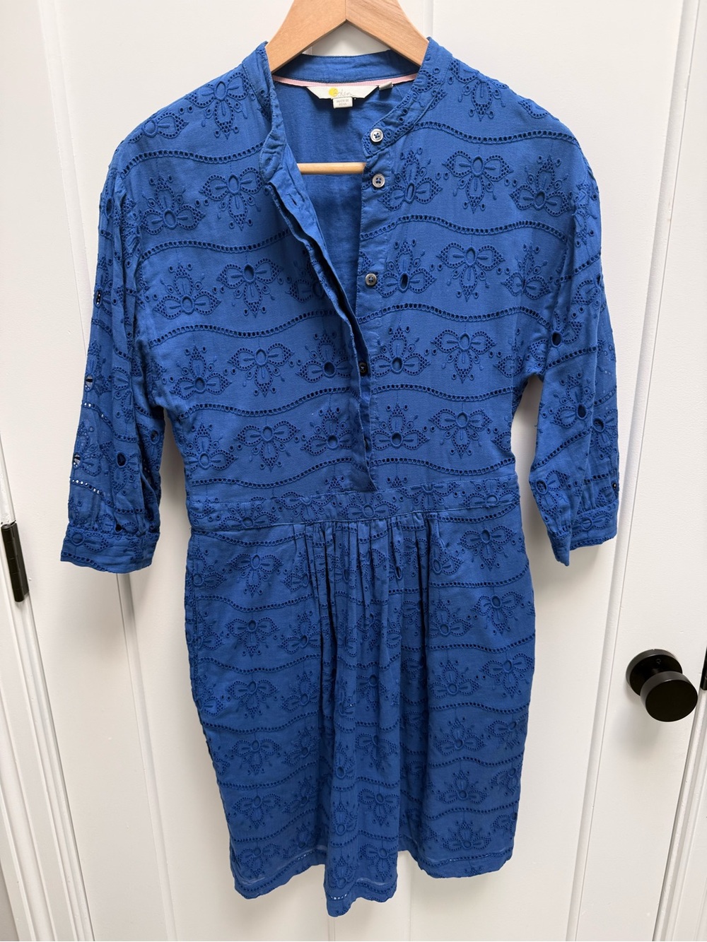 Boden Cobalt Blue Eyelet Mini Dress
